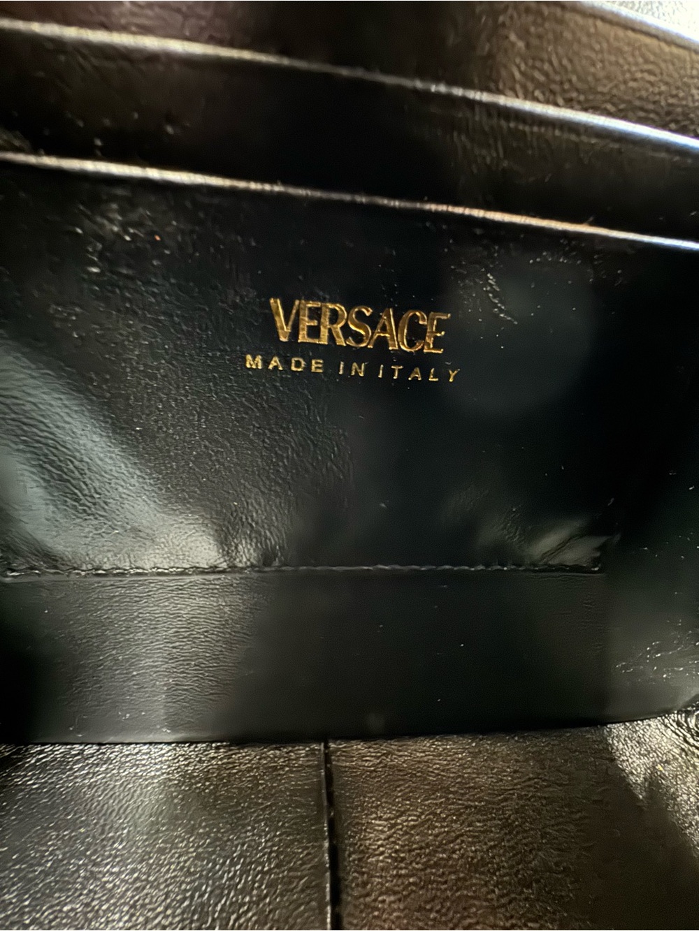 Versace Virtus Yellow & Black Tweed Shoulder Bag with Gold Chain - Picture 4 of 5
